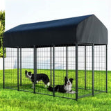 i.Pet Dog Kennel Extra Large House Outdoor Playpen Pet Puppy Metal Backyard PET-DOG-CAGE-250-AB