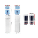 Devanti Water Cooler Dispenser Stand 22L Bottle White w/2 Filter WD-5312-22BP-2FT-WH