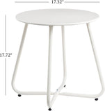 Metal Outdoor Side Table Round Patio Table, Rust-Resistant Small End Coffee Table for Balcony, V1338-WAK0051