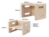 Levede Kids Table and Chair Set Dining Adjustable Toddler Activity Desk Wood TB1026-NT-AU