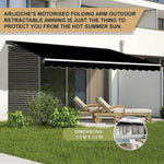 Outdoor Folding Arm Awning Retractable Sunshade Canopy Black 5.0m x 3.0m V63-842821