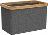 Collapsible Laundry Basket 50L Grey Bamboo Fabric Foldable Clothes Storage Hamper Space Saving, 50L V1237-ZY00B09MC4BP11