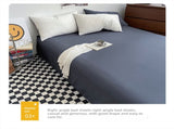 Baolan Light Grey Washed Cotton Bedding Set - Solid Color Fitted Sheet Style, 4-Piece Set for 1.5m V888-ELOSUNG48720