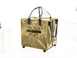 Gold Portable Folding Shopping Trolley Bag - Durable Woven Fabric, Reusable Grocery Bag V888-ELOSUNG42885