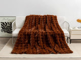 Dark Brown 100*160cm Plush Toscana Throw Blanket - Soft Flannel Fleece for All Seasons, Perfect for V888-ELOSUNG18045
