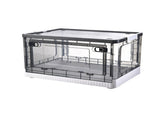 Storage Box Side Doors Clear Large Capacity Container with Wheel for Home Office Tea White 3 Door V1294-YM0716-3117220173811