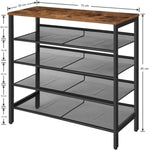 5-Tier Shoe Rack, Industrial Shoe Organizer Storage Bench V178-83157