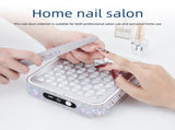 White Rechargeable Nail Dust Collector with Rhinestone Design - Portable Nail Vacuum Cleaner with V888-ELOSUNG57283