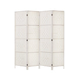 Artiss 4 Panel Room Divider Screen 163x170cm Woven White RD-C-8001-4P-WH