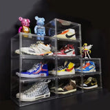 5PC Black Stackable Shoe Display Box Hard Acrylic Sneaker Storage Containers Case V465-82011