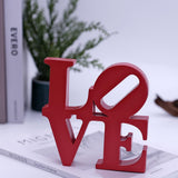 Valentine's Day Rose Gift, Love Word Art Resin Tabletop Dcor, Red Contemporary Romantic Gifts, V1258-DP02-C-732