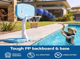 Everfit 2 in 1 Pool Basketball Hoop Volleyball Net Set Water Sports Game Combo Weighted Base Blue BAS-HOOP-120-POOL-BL