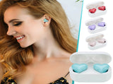 Heart Shaped Earbuds, Stylish Headphones HiFi Stereo Sound Waterproof Bluetooth 5.3 Earphones with V1189-LWWAL-20260401-05256