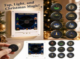 Christmas Fridge Decor with Rotating Magnetic Music Box, NFC Enabled LED Light Display, 9 Mini Vinyl V1192-AZ-W-34202