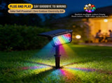 Solar Powered Outdoor RGB Landscape Spotlight with 7 Fixed Colors and Auto On/Off, IP65 Waterproof V1341-ZY-Z7Y2XZZD-3PCS