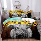 Nature-Inspired Floral Duvet Cover Set - Hypoallergenic Fabric-Double V745-AQ043886E3