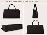 15.6-inch Laptop Tote Bag for Women, Large Capacity Faux Leather Work Tote, Waterproof Business V1105-YABB-01
