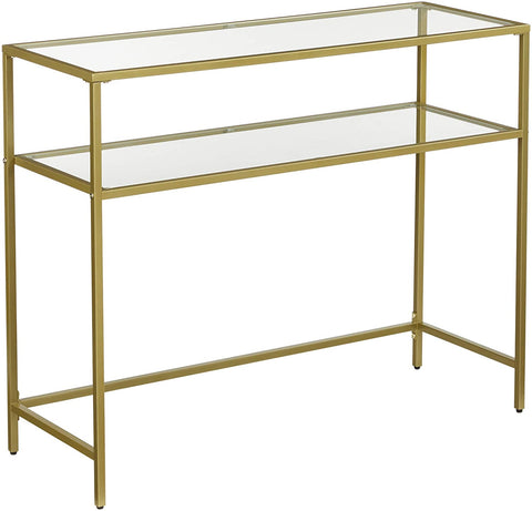 Console Table Metal Frame with 2 Shelves Adjustable Feet V178-11888