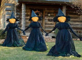3 Pack Light Up Halloween Witches Decorations Holding Hands with Glowing Faces and Stakes for Yard V1237-ZY00B0CVTHWV57