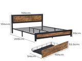 Levede Metal Bed Frame Queen Mattress BFDR1047-Q