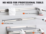 21.8 x 40.6 cm Stainless Steel Shelf, Wall Mounted Floating Shelving with Backsplash, 20 kg Load V952-BGSCTTLL86162MWQSV0