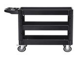 Utility Service Cart, 550 LBS Laod Capacity, 3 Shelf Heavy Duty Plastic Rolling Utility Cart with V952-DXSLSYTCDXCX3K5H9V0