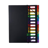 Waterproof Plastic A4 File Organiser Expandable Document Folder 12-pocket Colorful Sections Elastic V1370-AZ4-12951