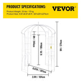 Birdcage Shape Garden Arbor, 9' High x 6.6' Wide, Heavy Duty Wrought Iron Arbor, Wedding Arch V952-TYHYGMYCBSNL9I8V7V0