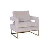 Golden Framed Bottom Armed Accent Chair_Grey V912-YT2820G_GREY