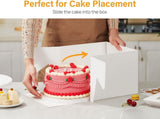 15pcs Cake Boxes, 10x10x8 Inches Tall Cake Box with Window, White Bakery Boxes, Large Baking Boxes, V1258-DP02-WO-1037
