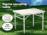 Weisshorn 3pc Camping Table Chair Set Outdoor Folding Aluminium Portable Picnic ALU-FOLD-BGX2-MDF-60