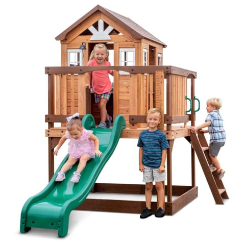 Backyard Discovery Echo Heights Cubby House with Slide V420-BDCH-ECHOH-SET