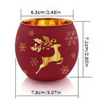 candle holders, electroplated candle holders, engraved candle holders, translucent candle holders, V1106-115-55353-CHR-CHRISTMAS1-6PCS