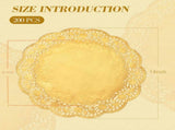 200 Pcs Doilies Lace Paper 14 Inches Disposable Foil Placemats Large Round Pad for Cakes Crafts V1259-DP01-A-5742