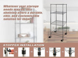 Modular Wire Storage 60x60cm Steel Shelving Chrome With Wheels For Garage Warehouse Or Kitchen V63-841241