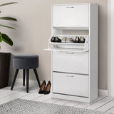 Artiss Shoe Rack Cabinet 60 Pairs 4 Doors - White FURNI-L-SHOE-4D3R-WH-AB