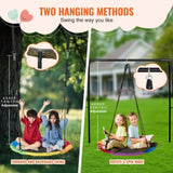 Tree Swing, 40 Inch Saucer Swing, 750lbs Weight Capacity, 900D Oxford Fabric Swing Seat with 2 Tree V952-CSFDQQCSFD407SNPQV0
