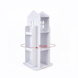 Rotating Bookcase Bookshelf Kid's Book Organiser Rack Wooden Castle Display Shelf V63-929921
