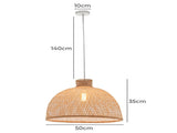 Natural Hand Woven Bamboo Dome Pendant Lamp Hanging Light Rattan Style V563-75186