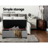 Artiss Storage Ottoman Blanket Box 97cm Linen Light Grey OTM-L2-LINEN-LI-GY