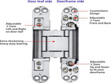 6inch Hidden Door Hinges Invisible Hinges Concealed Hinges Zinc Alloy 180 Degree Swing Hinge 3 Way V1258-DP02-C-102
