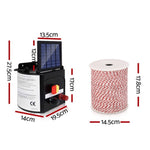 Giantz Fence Energiser 5KM Solar Powered Electric 500M Poly Wire Insulator SFC-FIK-WIRE-5KM