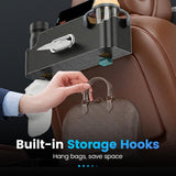Car Backseat Organizer 3-in-1 Multifunctional Car Back Seat Storage with Drink Cup Holder Tissue V1258-DP02-F-415