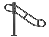Single Post Handrail for Outdoor 1-3 Steps, 40.5" L x 35.4" H Metal Bent Stair Handrails, Floor V952-LZKFSHS405INENIH7V0