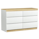 Artiss 6 Chest of Drawers Cabinet Dresser Table Tallboy Storage Bedroom White FUR-U-CDR-6D-WHWD-AB