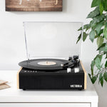 Victrola Eastwood Turntable + Bundled Majority D40 Bluetooth Speakers V398-VTR-72-BAM-MY