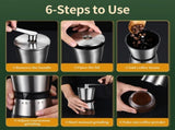 Precision Manual Coffee Grinder Large Capacity for Home Use, 8 Adjustable Coarseness Setting, V1192-AZ-W-2543