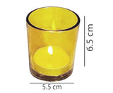 40 Bulk Yellow Glass Votive Candle Holders Table Centreoieces Xmas Wedding Anniversary Event V382-YELLOWCHX40