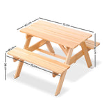 Keezi Kids Outdoor Table and Chairs Picnic Bench Set Children Wooden ODF-KID-PICNIC-NW