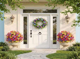 2/4PCS Artificial for Outdoor Indoor Garden Home Decoration, UV Resistant Faux Topiary Ball V1366-AZ2-W-11625